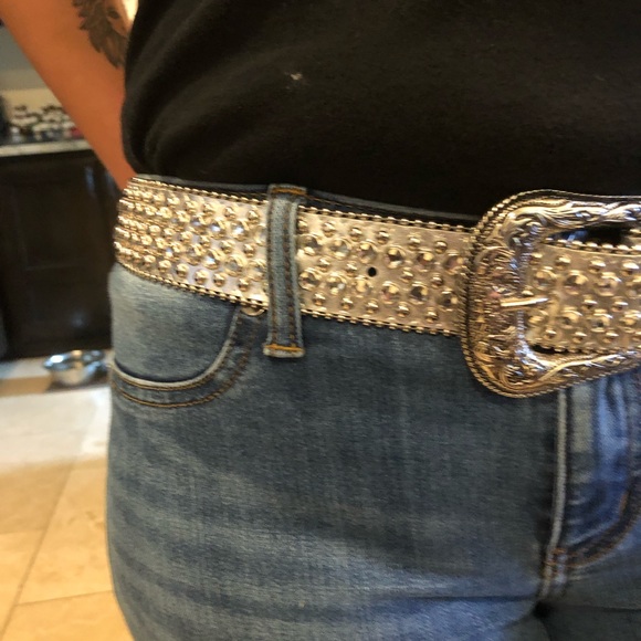 VINTAGE SUPER GLITZY CRYSTAL & STUD BELT